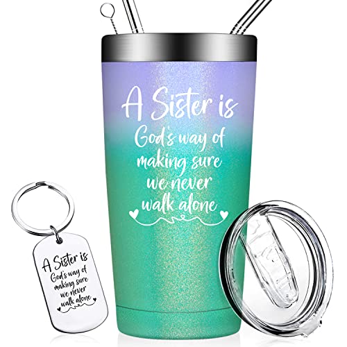 DOEARTE Sister Gifts from Sisters - Sister Birthday Gift Ideas - Christmas, Mothers Day Gifts for Sister, Big Sister, Little Sister - 20oz Sister Tumbler