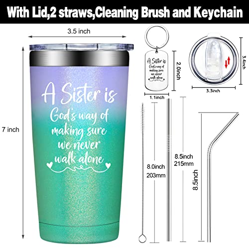 DOEARTE Sister Gifts from Sisters - Sister Birthday Gift Ideas - Christmas, Mothers Day Gifts for Sister, Big Sister, Little Sister - 20oz Sister Tumbler