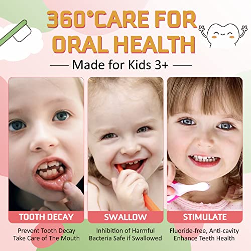 Foam Toothpaste Kids, Toddler Toothpaste with Low Fluoride, Foaming Toothpaste and Mouthwash for Dental Care, Kids Foam Toothpaste for U-Shape Electric Toothbrush for Children 3 up