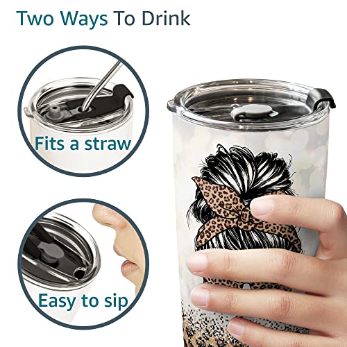 Macorner Gifts for Women - Stainless Steel Tumbler 20oz - Gift Ideas for Leopard Lovers & Birthday Gifts For Women, Mothers Day Christmas Gifts for Women Best Friends Sister Mom Her