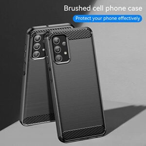 for Samsung Galaxy A23 5G case,Galaxy A23 case with HD Screen Protector,Fashion Shock-Absorption Flexible TPU Bumper Soft Rubber Protective Case Cove for Samsung Galaxy A23 (Black Brushed TPU)