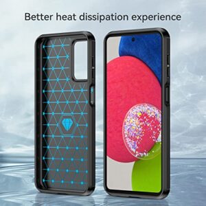 for Samsung Galaxy A23 5G case,Galaxy A23 case with HD Screen Protector,Fashion Shock-Absorption Flexible TPU Bumper Soft Rubber Protective Case Cove for Samsung Galaxy A23 (Black Brushed TPU)