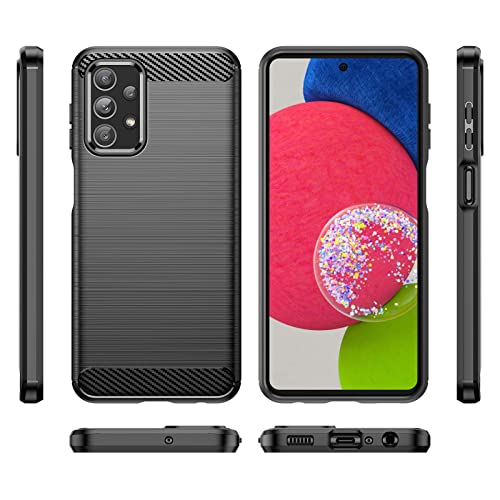 for Samsung Galaxy A23 5G case,Galaxy A23 case with HD Screen Protector,Fashion Shock-Absorption Flexible TPU Bumper Soft Rubber Protective Case Cove for Samsung Galaxy A23 (Black Brushed TPU)