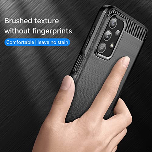 for Samsung Galaxy A23 5G case,Galaxy A23 case with HD Screen Protector,Fashion Shock-Absorption Flexible TPU Bumper Soft Rubber Protective Case Cove for Samsung Galaxy A23 (Black Brushed TPU)