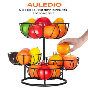 Auledio 4-Tier Countertop Fruit Basket Bowl Vegetables Storage Holder,Black