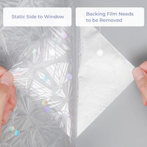 SUNBABY Window Film Privacy Decorative: 3D Window Privacy Film Stained Glass Window Film Frosted Glass Window Film Sun Blocking (17.5 * 78.7 Inch)