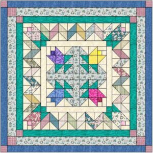 material maven quilt kit easter quilt wooly tulip garden/pre cut ready to sew!