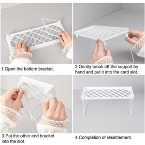 Cuteam Dormitory Storage Rack, Space-Saving Plastic Shelves Desktop Storage Rack Tiered Pot Rack Single Layer Desk Organizer for Dorm White L