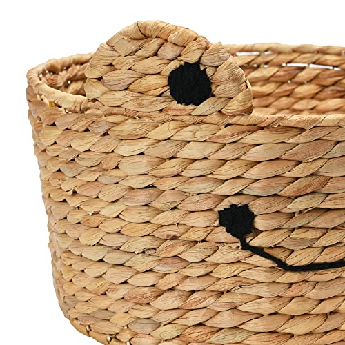 Creative Co-Op Hand-Woven Water Hyacinth Frog Basket, 15" L x 15" W x 11" H, Natural