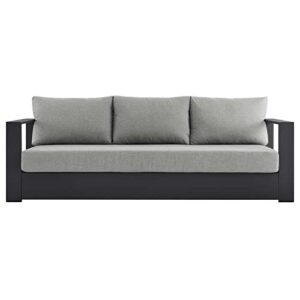 Modway Tahoe Outdoor Patio Powder-Coated Aluminum Sofa, Gray Gray