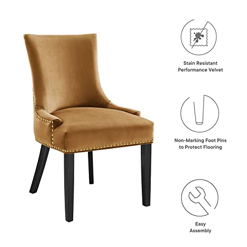 Modway Marquis Performance Velvet Set of 2 Dining Chair, Cognac