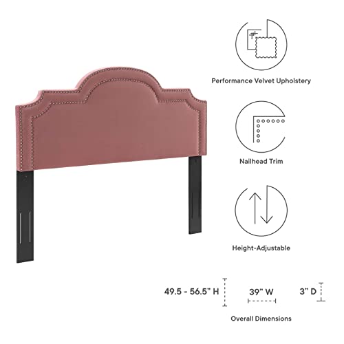 Modway Belinda Performance Velvet Headboard, Twin, Dusty Rose