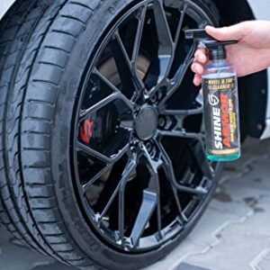 SHINE ARMOR Wheel Cleaner Tire Shine Spray for Car Detailing | Rim Cleaner & Brake Dust Remover Safe for Chrome Alloy Painted Powder Coated Wheels | Magnum Wheel Wash 16 Fl Oz