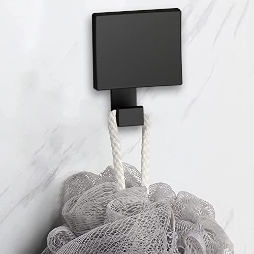 LaCasa Towel Hook, Matte Black Finish, Robe Coat Clothes Hangers Hook for Bathroom Entrance Hall Foyer Office Hotel (Matte Black)