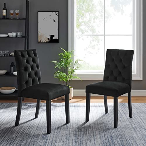 Modway Duchess Performance Velvet Set of 2 Dining Chair, Black