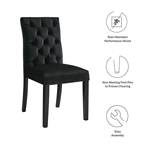 Modway Duchess Performance Velvet Set of 2 Dining Chair, Black