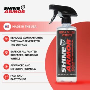 SHINE ARMOR Iron & Fall Out Remover Quick Rust & Iron Remover for Car Detailing Non Acid PH Balanced Solution 16 Fl Oz