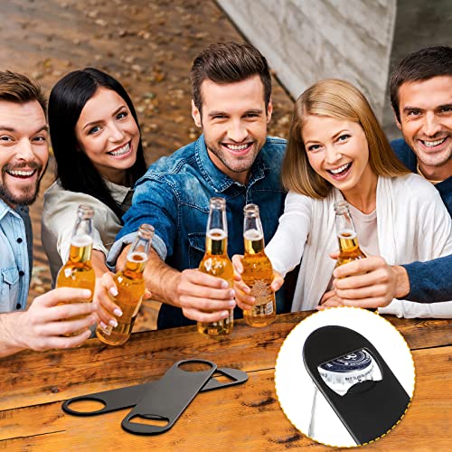 Pack of 20 Flat Bottle Opener Stainless Steel Beer Openers Sublimation Bottle Opener Blanks Heavy Duty Bar Funny Bartender Bottle Opener for Men Women Kitchen Party Supplies, 7 Inch (Black)