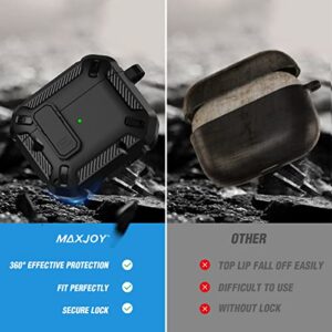 Maxjoy for Airpods 3rd Generation Case, Airpods 3 Case Cover with Lock Airpods 3 Generation Protective Case Gen 3 Shockproof Cover with Keychain Compatible with Apple Airpods 3rd Generation 2021 Black