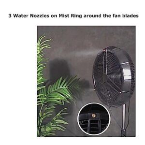 Optimus 18" Outdoor Oscillating Stand Misting Fan, Black