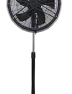 Optimus 18" Outdoor Oscillating Stand Misting Fan, Black