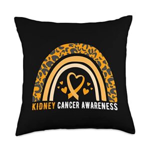 kidney cancer survivor gifts for women rainbow survivor gifts kidney cancer awareness throw pillow, 18x18, multicolor
