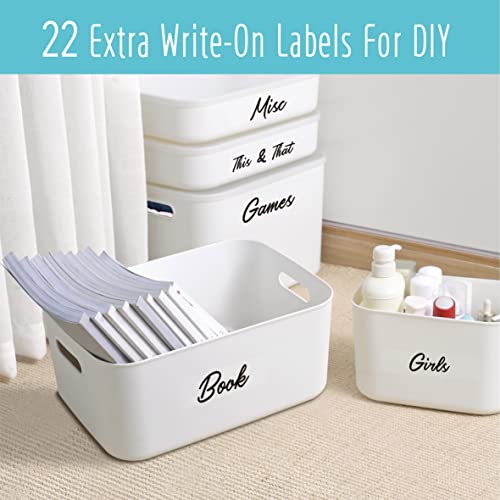 Hebayy 242 pcs Laundry Room, Linen Closet & Office Labels, 220 Pre-Printed Waterproof Oil&Tear Resistant Removable Stickers, 22 Blank Ones, No Residue for Home Office Craft Room Organization
