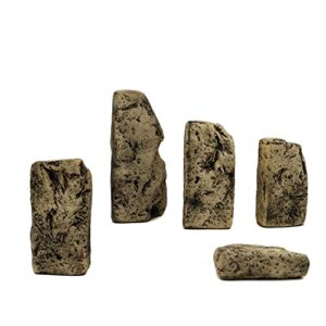 ALEGI Ceramic Slate Stone -3 to 6 inch Rocks for Reptile Terrarium Decor, Aquarium Rock Decor - Lightweight Fish Tank Decoration for Aquascaping, Terrariums (5)