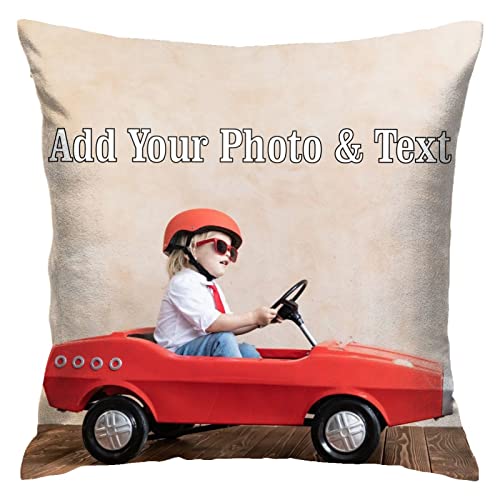 Arsebruy Custom Pillows with Picture Personalized Add Your Photo/Text/Logo/Picture Front and Back Family Precious Photo Movies Comics Throw Pillow,Unique Custom Gifts 12"x12"