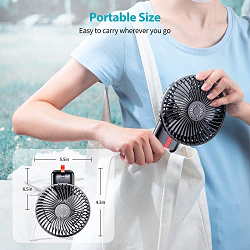 SmartDevil 2 Pack Fans Bundle, Stroller Fan and Camping Fan Combine, 180° Rotation, Tent Fan with Hanging Hook, LED Lights, and Power Bank, Portable Rechargeable Travel Fan for Camping, RV, Picnic