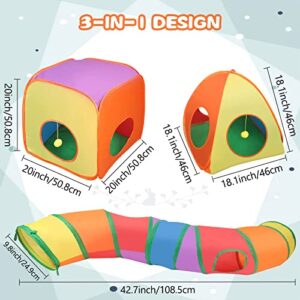 BWOGUE Bunny Tunnels & Tubes Collapsible Rabbit Hideout Tube and Foldable Cubes Playground Small Animal Activity Hideaway for Dwarf Rabbits Bunny Guinea Pigs Kitty