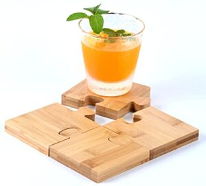 coast2coaster wooden bamboo puzzle coasters for drinks and trivet for hot pots, pan pad holder, countertops, end tables, coffee