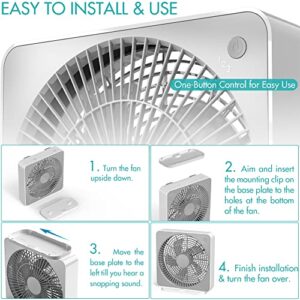 ASKPULION 10 Inch Small Box Fan, 3 Speeds Square Fan Powered by AC Adapter, Small Window Fan for Bedroom Bathroom Kitchen