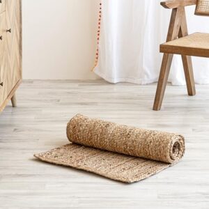 HOMEMONDE Jute Runner Rug 2x6 feet Braided Handmade Hallways Area Rug for Living Room, Bedroom and Kitchen