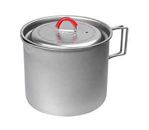 evernew titanium lightweight camping mug pot w/folding handle set, 900ml