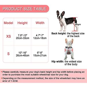 HobeyHove Adjustable Dog Wheelchair for Back Legs，Pet/Doggie Doggy Wheelchairs with Disabled Hind Legs Walking (XS-Red)