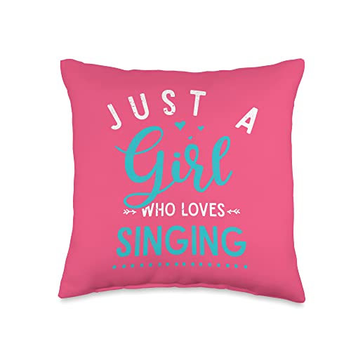 Scene Rehearsal Musicals & Theater Fan Gift Women Gift Just A Girl Who Loves Singing Musical Throw Pillow, 16x16, Multicolor