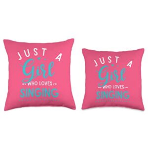 Scene Rehearsal Musicals & Theater Fan Gift Women Gift Just A Girl Who Loves Singing Musical Throw Pillow, 16x16, Multicolor