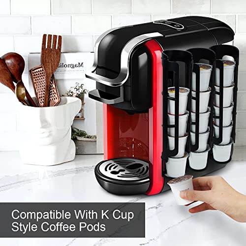 SUNGRACE K Cup Coffee Pod Holder for Keurig K-cup Coffee, Side Mount Storage Organizer, Perfect for Small Counters ( Black, 2 Pack for 10 K Cups)