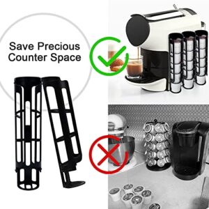 SUNGRACE K Cup Coffee Pod Holder for Keurig K-cup Coffee, Side Mount Storage Organizer, Perfect for Small Counters ( Black, 2 Pack for 10 K Cups)