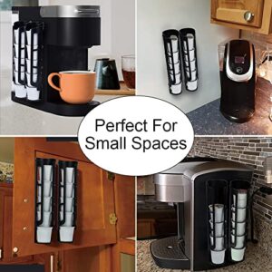 SUNGRACE K Cup Coffee Pod Holder for Keurig K-cup Coffee, Side Mount Storage Organizer, Perfect for Small Counters ( Black, 2 Pack for 10 K Cups)