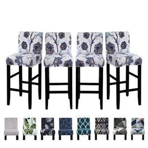 yezex bar chair stool cover set of 4, printed chair covers washable&stretchable, counter barstool chair slipcovers, hotel, ceremony, corn poppy