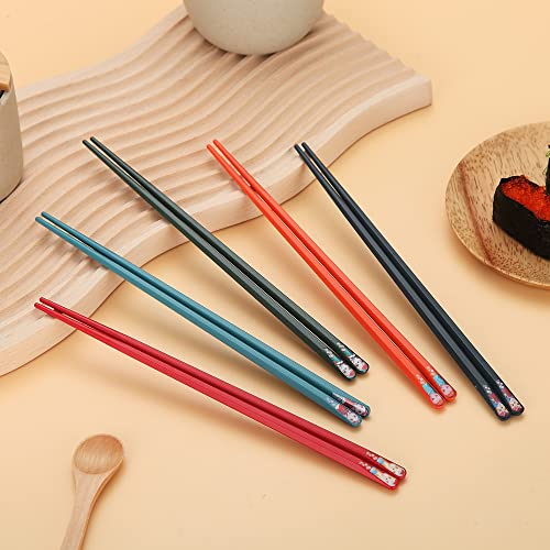 Kyraton Fiberglass Chopsticks 10 Pairs , Non Slip Reusable Chop Sticks for Food, Japanese Chinese Korean Chopsticks, Easy to Use, Dishwasher Safe, 9.5 Inch