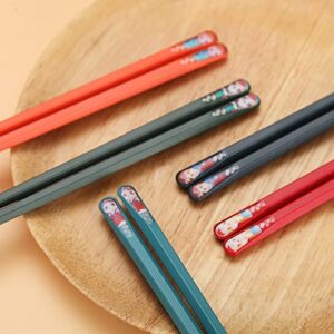 Kyraton Fiberglass Chopsticks 10 Pairs , Non Slip Reusable Chop Sticks for Food, Japanese Chinese Korean Chopsticks, Easy to Use, Dishwasher Safe, 9.5 Inch