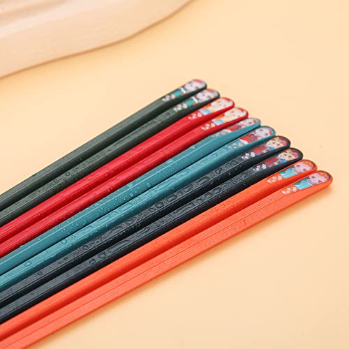 Kyraton Fiberglass Chopsticks 10 Pairs , Non Slip Reusable Chop Sticks for Food, Japanese Chinese Korean Chopsticks, Easy to Use, Dishwasher Safe, 9.5 Inch