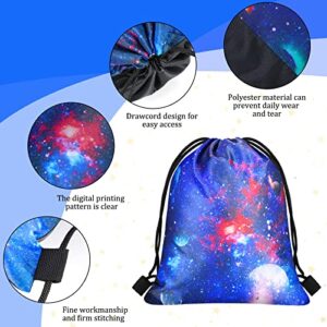 Woanger 16 Pcs Galaxy Birthday Party Favor Bags Galaxy Gift Bags Candy Goodie Drawstring Bag for Kids Party Decorations(Stylish)