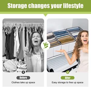 Prisame 2 Pack Wardrobe Clothes Organizer, 7 Grids Clothes Organizer for Folded Clothes, Washable Drawer Organizers for Clothing, Closet Organizers and Storage Jeans T-shirts Pants Leggings