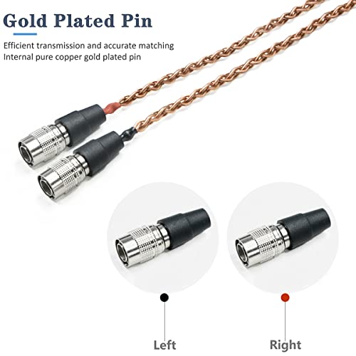 GUCraftsman 6N Single Crystal Copper Upgrade Headphone Cable 3.5mm/4.4mm/4Pin XLR Headphone Upgrade Cable for MrSpeakers/Dan Clark Audio Aeon 2 Ether 2 Ether C Flow Stealth (6.35mm Plug)