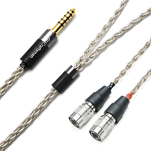 GUCraftsman 6N Single Crystal Silver Upgrade Headphone Cable 3.5mm/4.4mm/4Pin XLR Headphone Upgrade Cable for MrSpeakers/Dan Clark Audio Aeon 2 Ether 2 Ether C Flow Stealth (4.4mm Plug)
