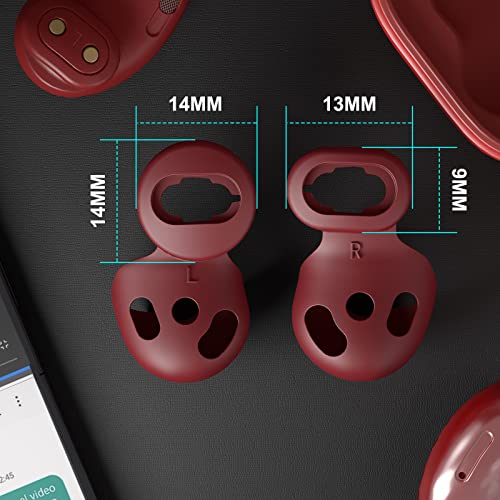 (4 Pairs) Seltureone Compatible for Samsung Galaxy Buds Live Ear Tips, Non-Slip Sound Leakproof Earbuds Cover Accessories for Galaxy Buds Live, Wine Red